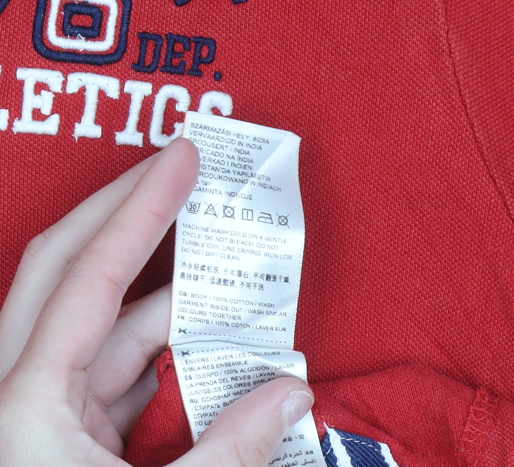 Superdry Men's Red 2XL Polo Shirt Athletic Embroidered Logo