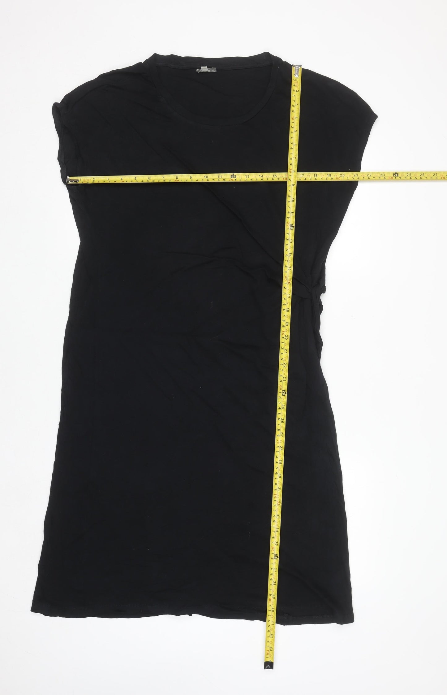 Serra Womens Black T-Shirt Dress Size 16 Cotton Casual
