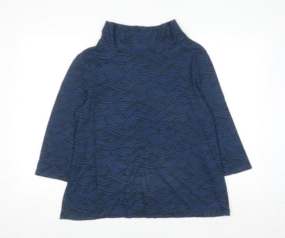 Seasalt Cornwall Women’s Blue Roll Neck Jersey Tunic Top Size 16