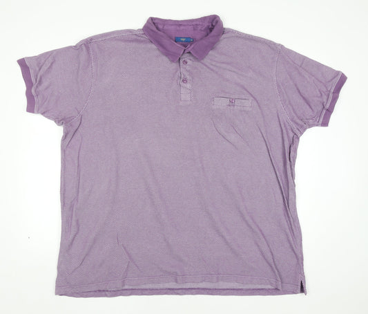 Cotton Traders Men's Purple 5XL Short Sleeve Cotton Polo Shirt