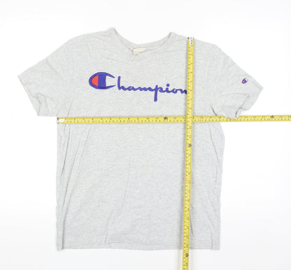 Champion Men's Grey XS Crew Neck Sports Logo T-Shirt