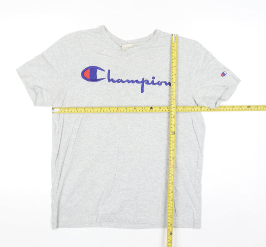 Champion Men's Grey XS Crew Neck Sports Logo T-Shirt