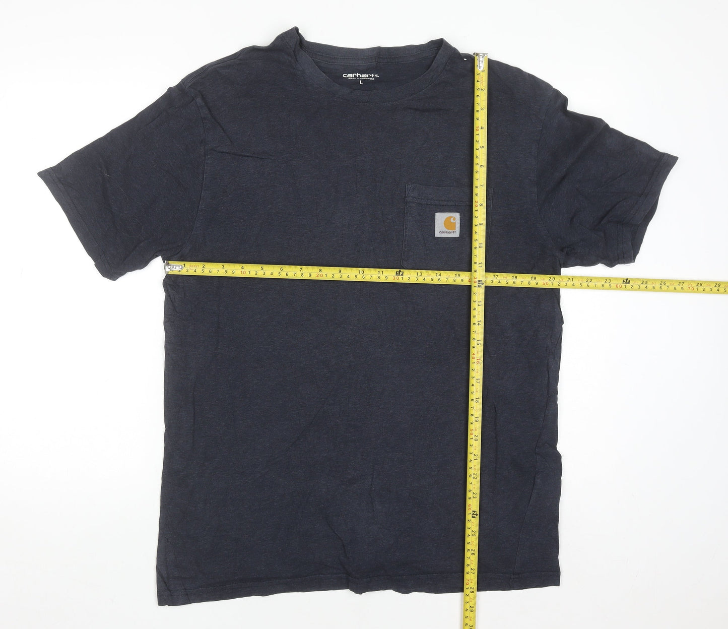 Carhartt Work In Progress Men's Navy Blue Cotton Crew Neck T-Shirt L