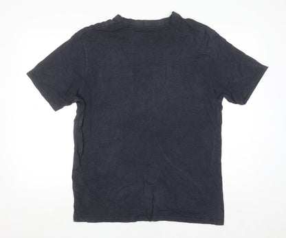 Carhartt Work In Progress Men's Navy Blue Cotton Crew Neck T-Shirt L
