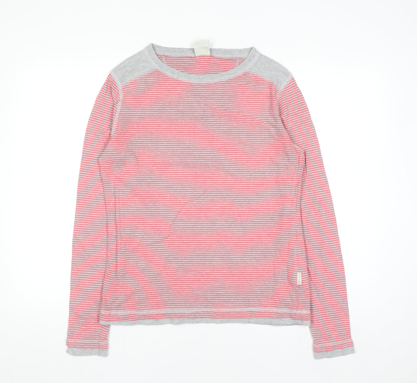 Trespass Womens Pink Striped Cotton Long Sleeve T-Shirt L