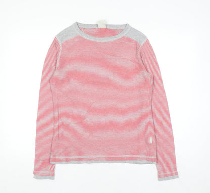 Trespass Womens Pink Striped Cotton Long Sleeve T-Shirt L