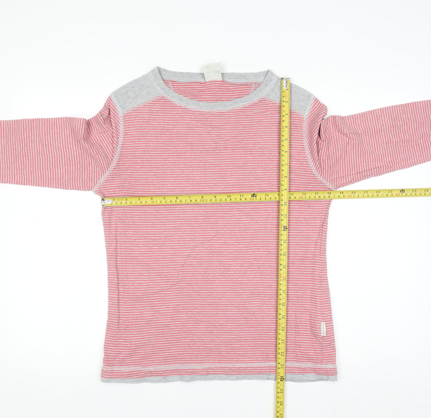 Trespass Womens Pink Striped Cotton Long Sleeve T-Shirt L