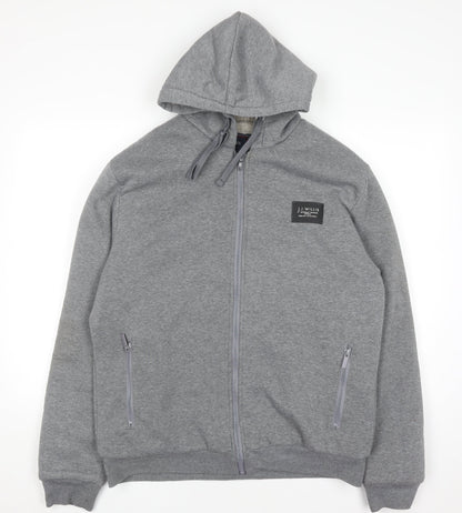 J.J. Willis Men's Grey Full Zip Fleece Lined Hoodie Size L