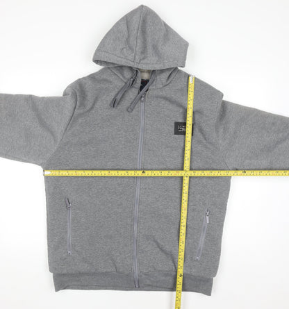 J.J. Willis Men's Grey Full Zip Fleece Lined Hoodie Size L