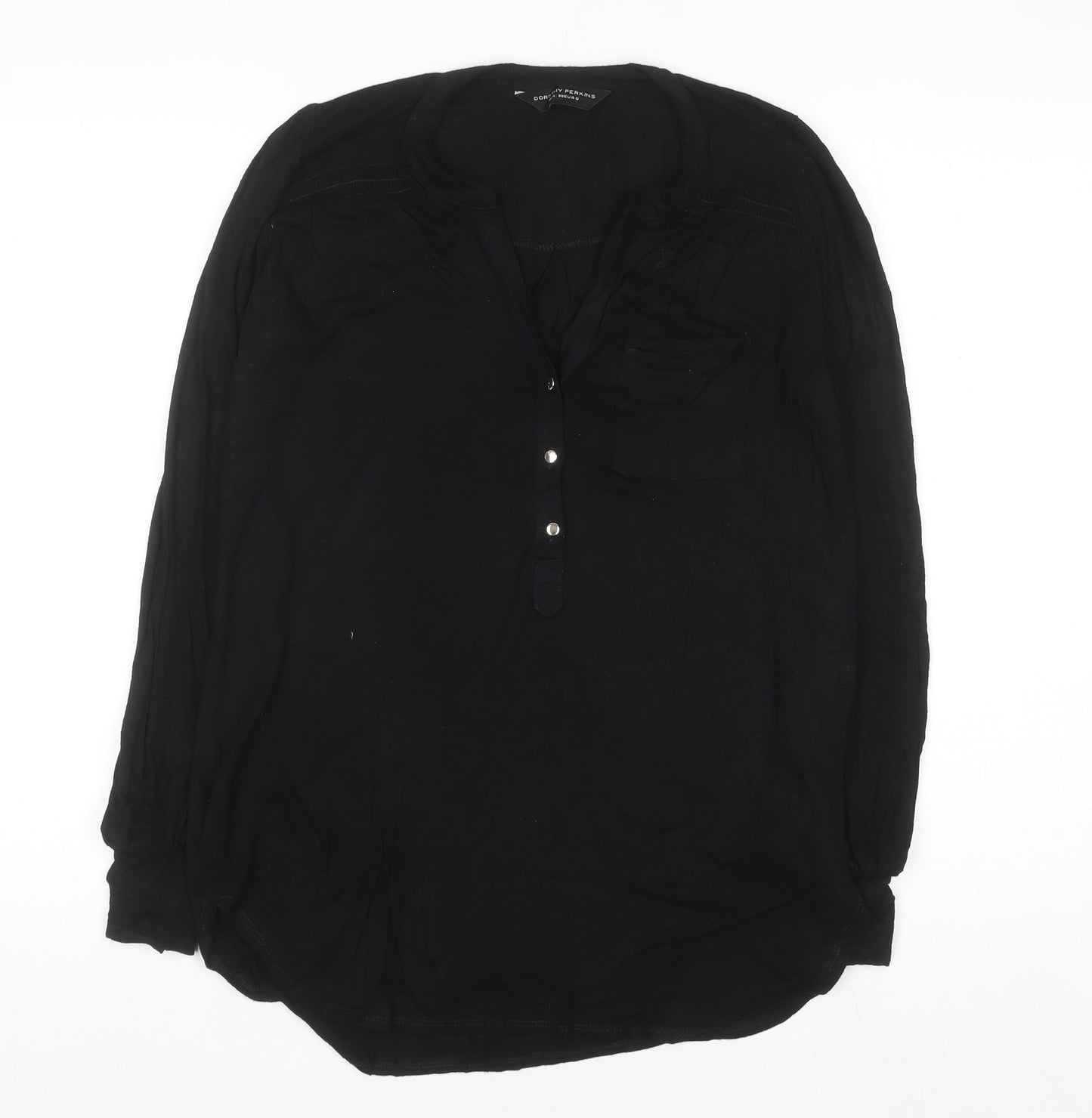 Dorothy Perkins Women's Black Viscose Tunic Blouse Size 10