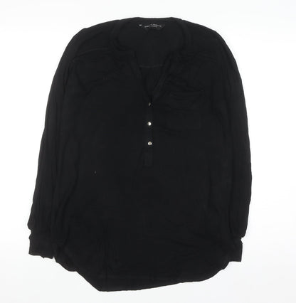 Dorothy Perkins Women's Black Viscose Tunic Blouse Size 10