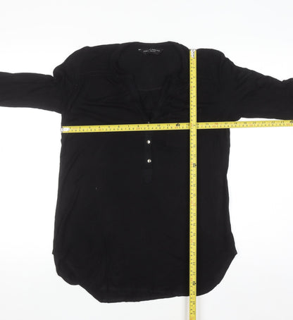 Dorothy Perkins Women's Black Viscose Tunic Blouse Size 10