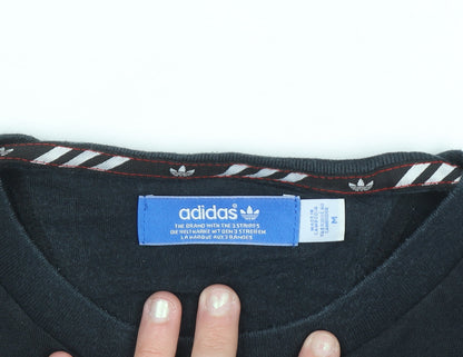 Adidas Men's Black Trefoil Logo Short Sleeve Cotton T-Shirt M