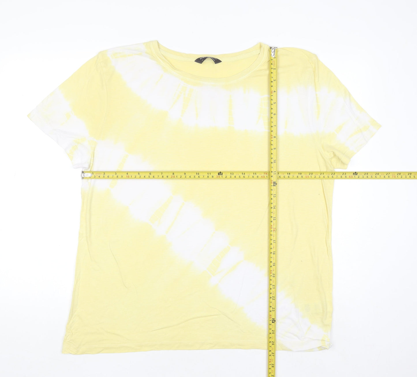 Marks and Spencer Women’s Yellow Tie-Dye Short Sleeve T-Shirt Size 14