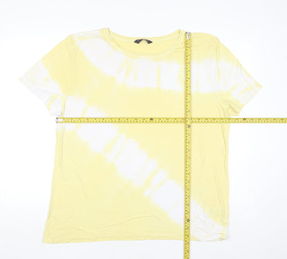 Marks and Spencer Women’s Yellow Tie-Dye Short Sleeve T-Shirt Size 14