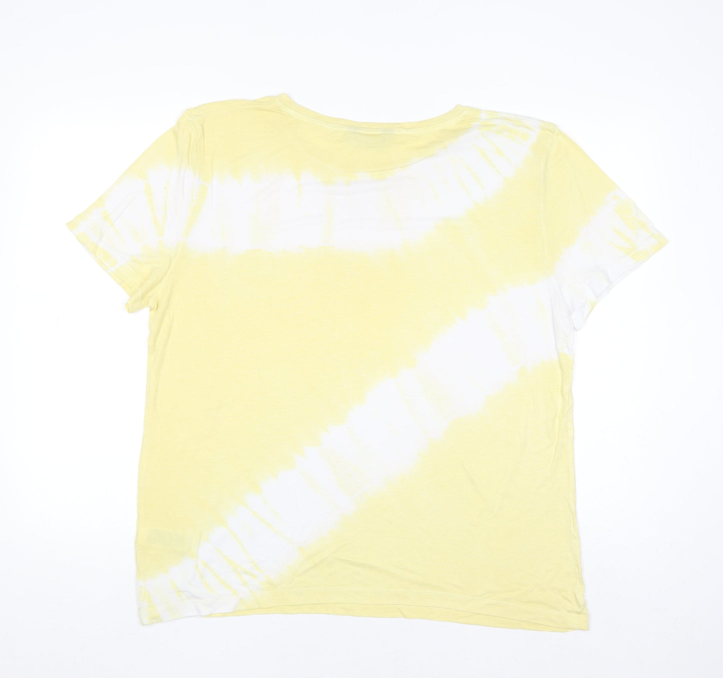 Marks and Spencer Women’s Yellow Tie-Dye Short Sleeve T-Shirt Size 14