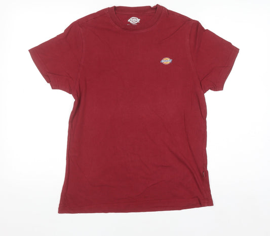 Dickies Men's Red XS Crew Neck Cotton Short Sleeve T-Shirt