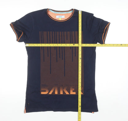 Ted Baker Boys Blue Graphic Logo T-Shirt Age 12-13 Years Short Sleeve Cotton