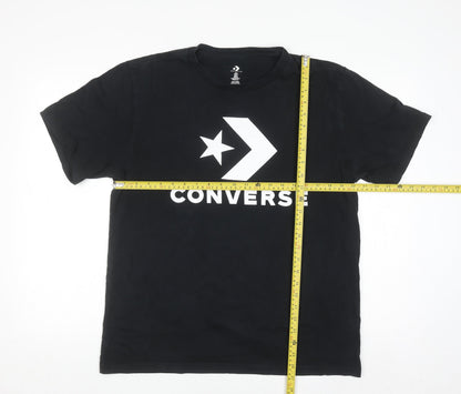 Converse Men's Black Graphic Logo T-Shirt Size L Crew Neck