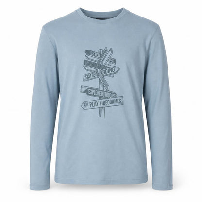 Mango Boys Blue Long Sleeve Graphic Cotton T-Shirt 11-12 Years