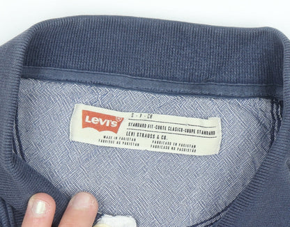Levi's Men's Blue Striped Classic Fit Cotton Polo Shirt Size S