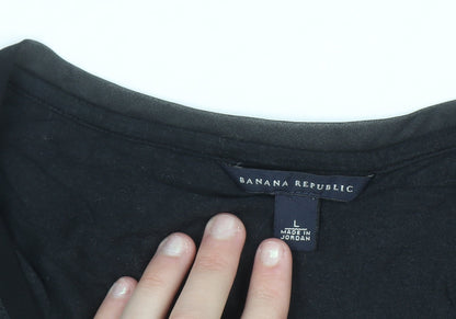 Banana Republic Women’s Black L Slim Fit Scoop Neck T-Shirt