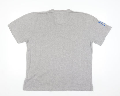 Champion Men's Grey Crew Neck Graphic Print T-Shirt Size L