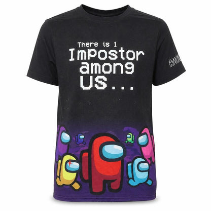 Among Us Boys Black Graphic Short Sleeve T-Shirt 13-14 Years
