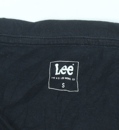 Lee Women’s Black Cotton T-Shirt S Classic Short Sleeve Top