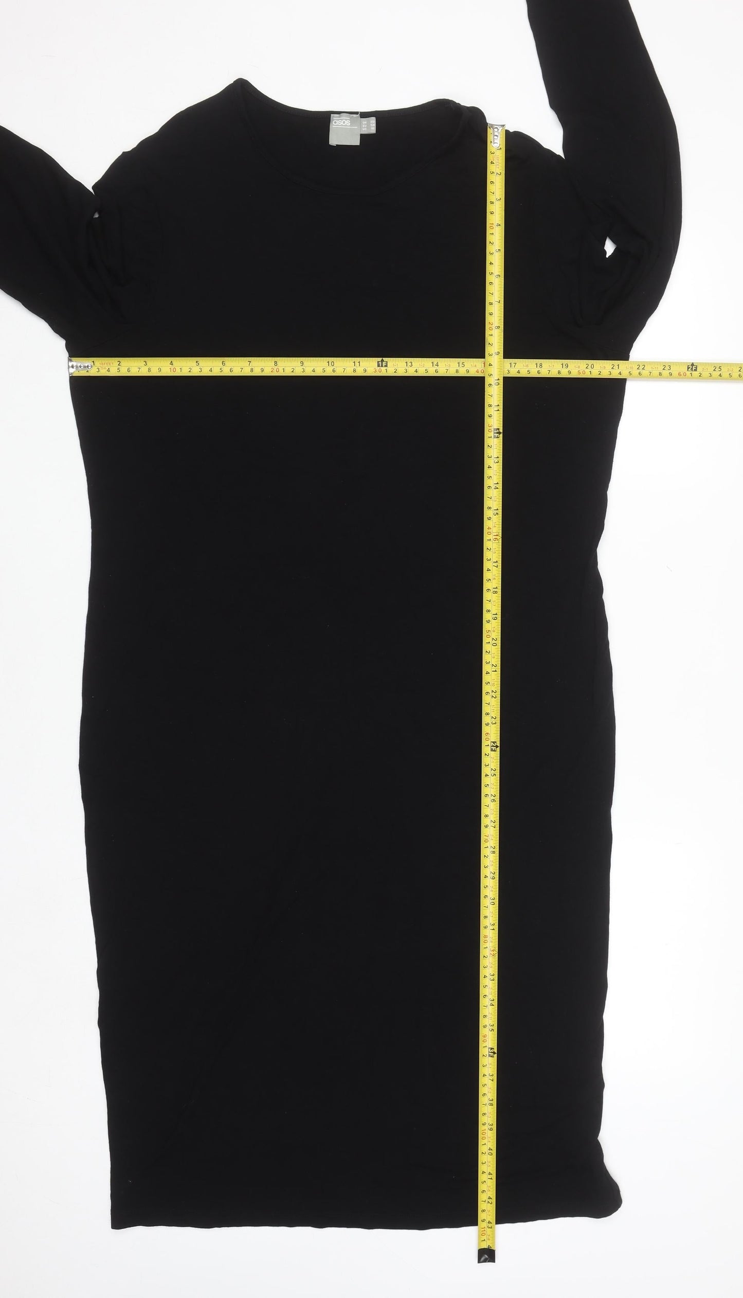 ASOS Women’s Black Plus Size 22 Bodycon Long Sleeve Jersey Dress
