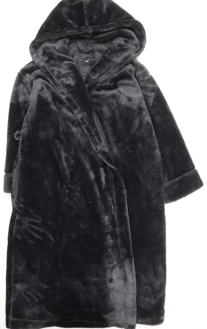 Marks and Spencer Women’s Grey Fleece Hooded Robe XL Winter Warm