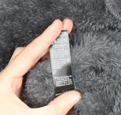 Marks and Spencer Women’s Grey Fleece Hooded Robe XL Winter Warm