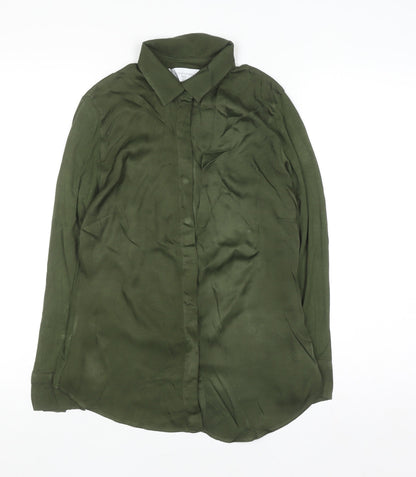 The Shirt Company Women’s Green Long Sleeve Button-Up Blouse UK 8