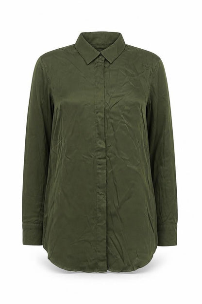 The Shirt Company Women’s Green Long Sleeve Button-Up Blouse UK 8