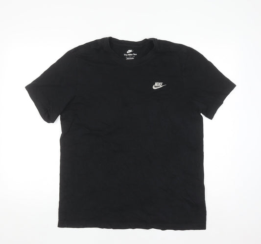 Nike Men's Black Cotton Crew Neck Sports T-Shirt M