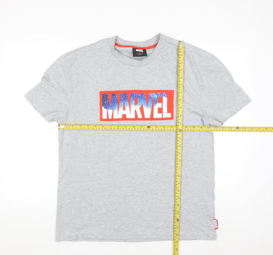 Marvel Men's Grey Graphic Crew Neck Short Sleeve T-Shirt M
