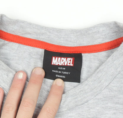 Marvel Men's Grey Graphic Crew Neck Short Sleeve T-Shirt M