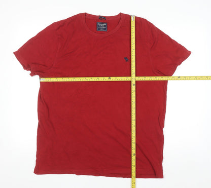 Abercrombie & Fitch Men's Red XL Crew Neck Cotton T-Shirt