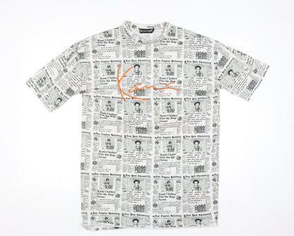 PrettyLittleThing Men’s Black & White Graphic Print Crew Neck T-Shirt XS