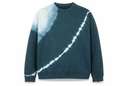 Zara Womens Blue Tie Dye Crew Neck Pullover Sweatshirt XL