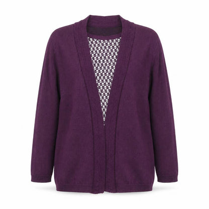 Jenny Loyd Womens Purple Knit Long Sleeve Open Cardigan M