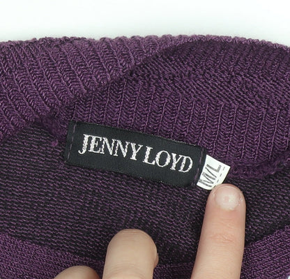 Jenny Loyd Womens Purple Knit Long Sleeve Open Cardigan M