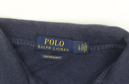 Ralph Lauren Men's Blue Slim Fit Cotton Polo Shirt Size L