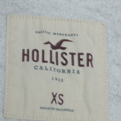 Hollister Men's Grey XS Pullover Hoodie with Logo Design