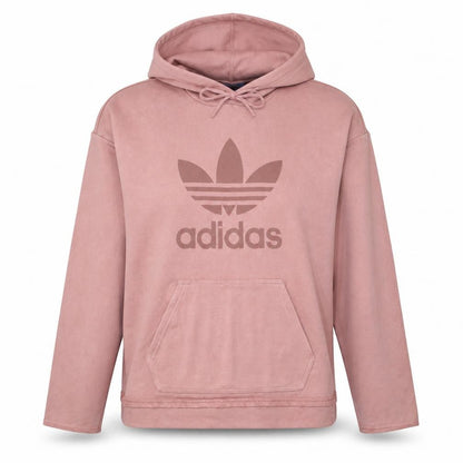 Adidas Womens Pink Pullover Hoodie UK 14 Logo Print Casual Sweatshirt