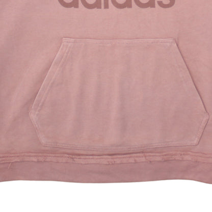 Adidas Womens Pink Pullover Hoodie UK 14 Logo Print Casual Sweatshirt