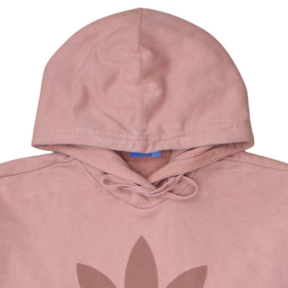 Adidas Womens Pink Pullover Hoodie UK 14 Logo Print Casual Sweatshirt