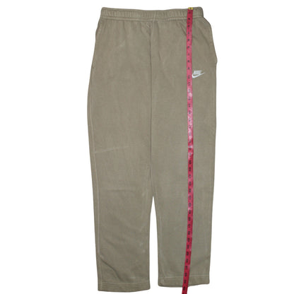 Nike Men's Beige Fleece Sweatpants L Regular Fit Elastic Waist
