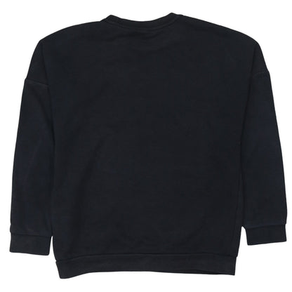 Adidas Boys Black Pullover Sweatshirt 9-10 Years Regular Fit Logo Fleece