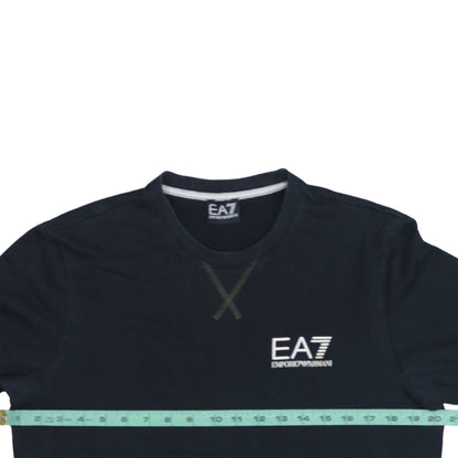 Emporio Armani EA7 Men's Black Cotton Crew Neck Sweatshirt M